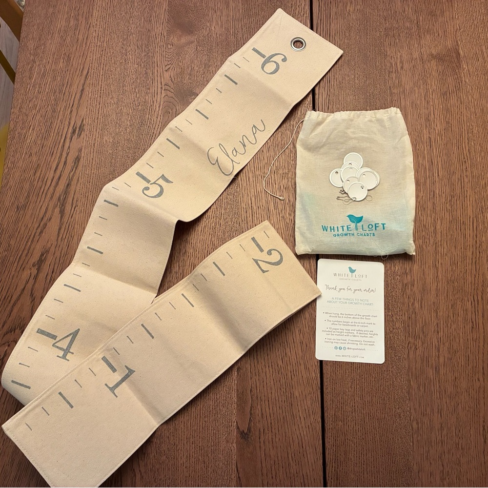Personalized “Elana” Hanging Canvas Growth Chart